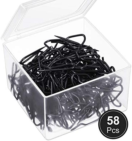 Miniatura 3 de Outus Paquete de 58 ganchos de metal para cortinas de 1.2 x 1 pulgada para ventana, puerta, cortina de ducha (negro)