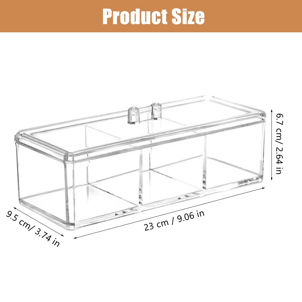 Caja Transparente de Hisopos de Algodón, Acrílico con Tapa, Dispensador de Almohadillas de Algodón
