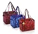 PreserveNext Reusable Classic Tote / Collapsible Shopping Box Set with Reinforced Bottom, Side Handles and Key Ring Clasp - Assorted (3 Pack)