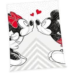 Cubrecama Minnie Herding Mickey y Minnie de Disney Manta Polar de Microfibra, Multicolor, 200 x 150 cm