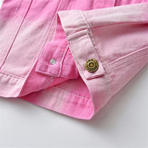 Lapel Gradient Denim Jacket for Toddler Boys Windproof Button Down Long Sleeve Coats Kids Girls Cute Casual Shirts4