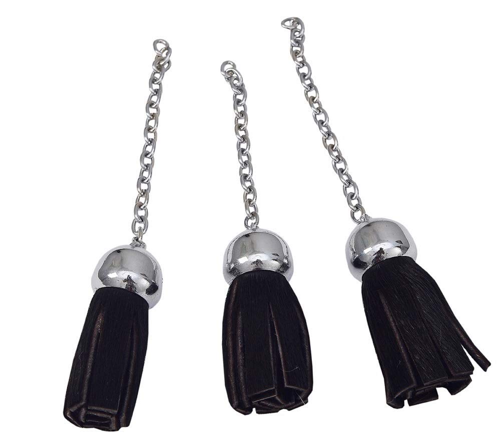 Shyne Kilts U.k Men's Black Scottish Full Dress Replacet Sporran Tassels Calf Skin/Sporran Tassels