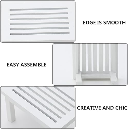 Miniatura 9 de SAFIGLE Mesa de café de madera en miniatura, modelo de mesa de té blanca para casa de muñecas, escritorio de café, adorno de muebles pequeños para