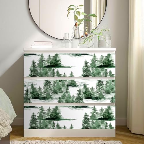 Papier peint à décoller et à coller sapin de Noël vert : solution déco rapide pour mur abîmé