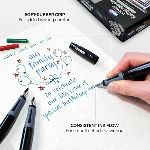 Stylos de calligraphie avec 5 plumes interchangeables pour écriture créative - 5