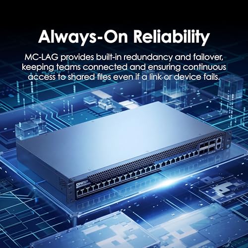 Image of QNAP 30-Port L3 Lite Managed Network Switch, 2X 100GbE QSFP28, 4X 25GbE SFP28, 24x 10GbE Base-T (RJ45), ToR Enterprise Ethernet Switch for Data Center & AI Workloads (QSW-M7230-2X4F24T-US)