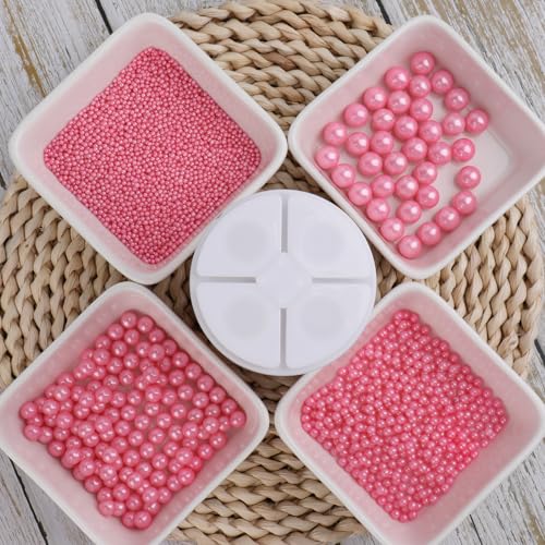Image of Sprinkles for Cake Decorating, 7.8oz Pink Pearl Sprinkles Mix for Valentine's Cake Cupcake Cookie Baking Ice Cream Toppings
