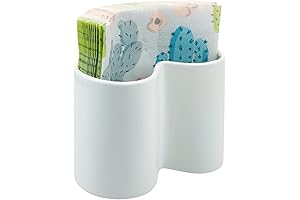 Sizikato Pure White Porcelain Ceramic Napkin Holder for Kitchen Restaurant Home Decor,...