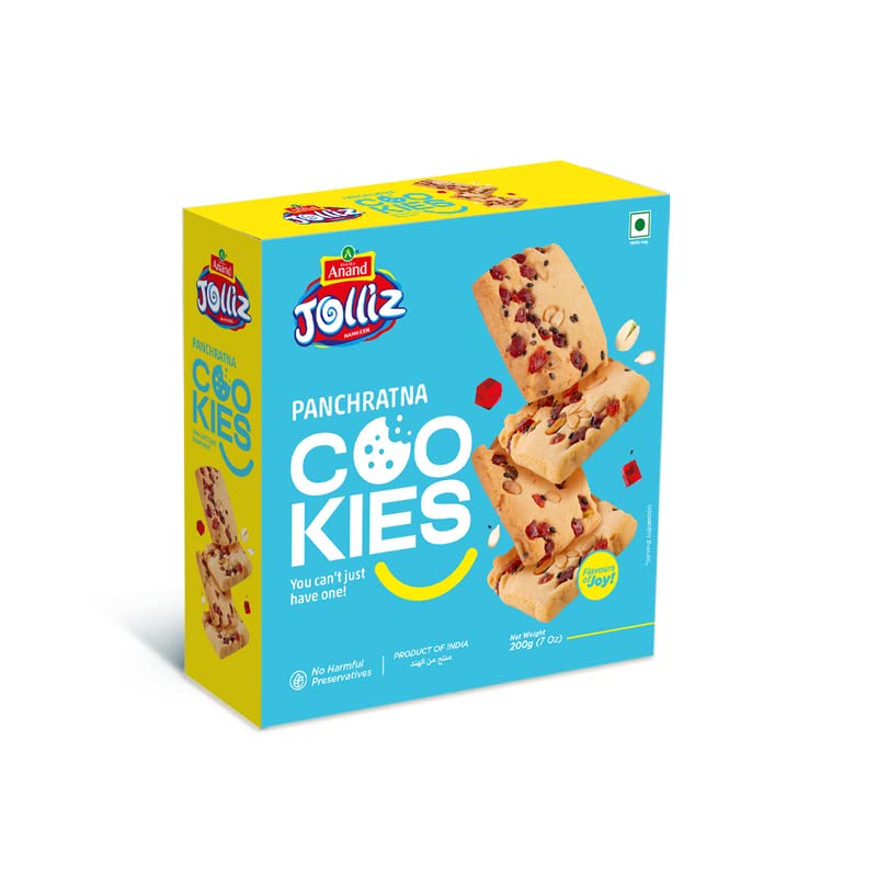 TASTEA Anand Jolliz Panchratna Cookies | Crispy and Crunchy snack |200 gm each | Pack of 2