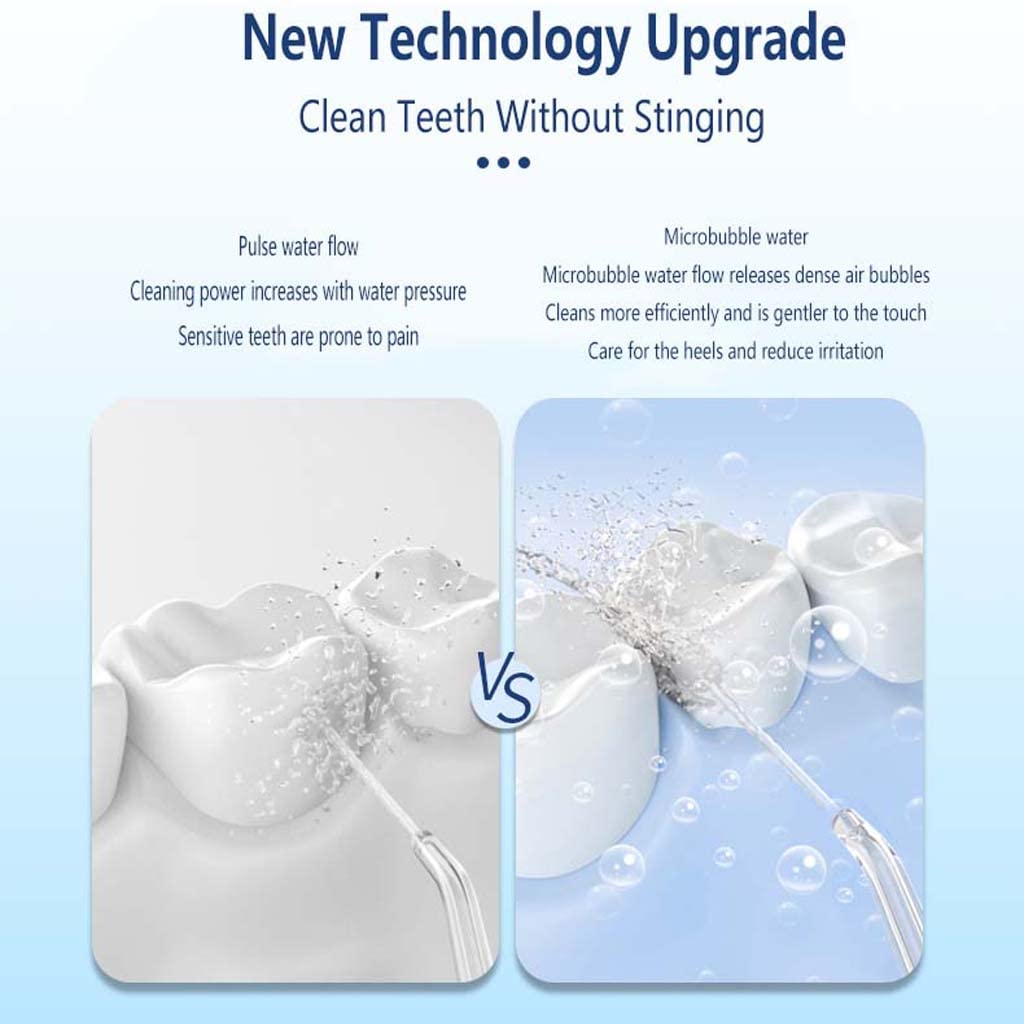 TJH Idropulsore Irrigatore Orale Dentale Cordless Professionale - IPX7 Portatile e Ricaricabile Idropulsore Impermeabile per la Pulizia dei Denti, Serbatoio da 260 ml Casa e Viaggio