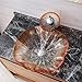 Boyuan Bathroom Vessel Sink with Waterfall Faucet, Modern Artistic Tempered Glass Clear Countertop Vanity Sink, Above Counter Basin with Pop-up Drain, Cold & Hot Water Hoses
