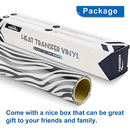 Kisswill Pu Heat Transfer Vinyl Zebra Pattern Htv Vinyl Roll - 10 Inch X 5 Feet Iron On Vinyl Wild Animal Print Htv For Garment Clothing T-Shirt Decoration Diy (Zebra Print) #TOP3