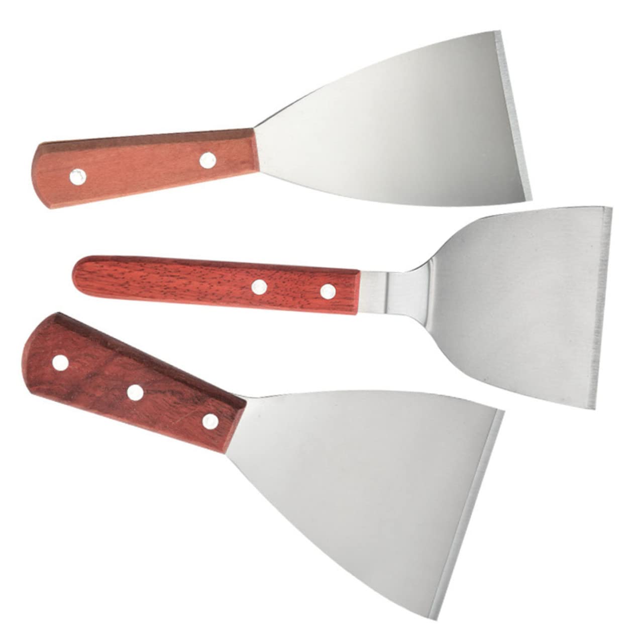 PRETYZOOM 3pcs Steak Spatulas Grill Turner Non-slip Shredded Cake Shovels Teppanyaki Tools Cooking Scrapers for