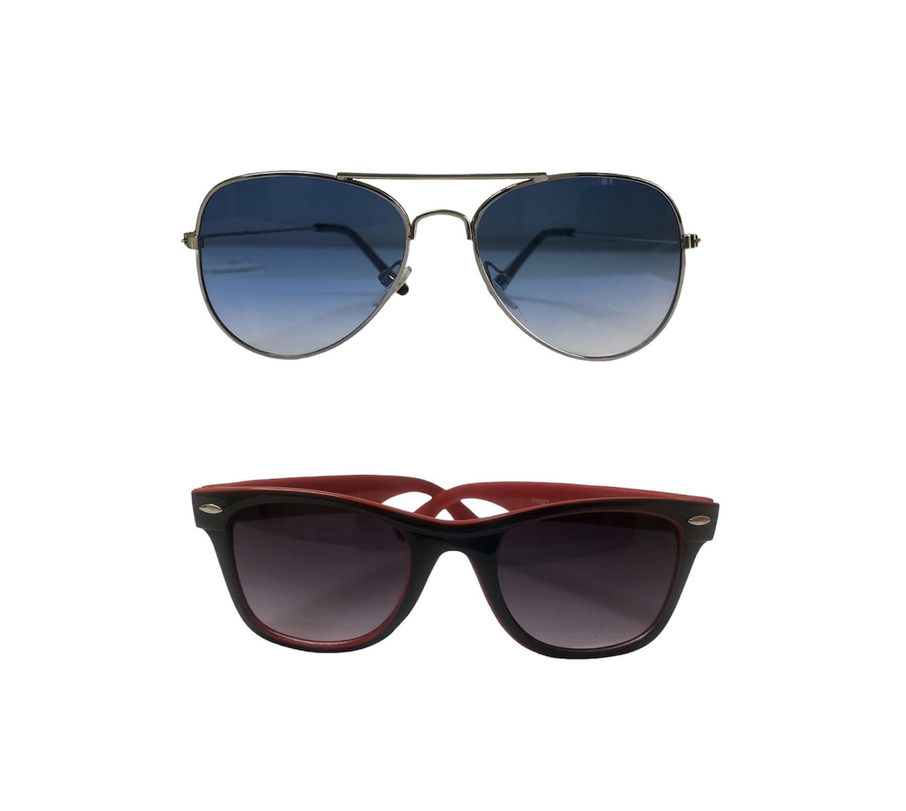 King CityKids Sunglasses, Pack of 2 | Multi Colour and Unique Design | Square and Round Aviator Design | Boys and Girls Age 3 to 10 years (Colors may vary)