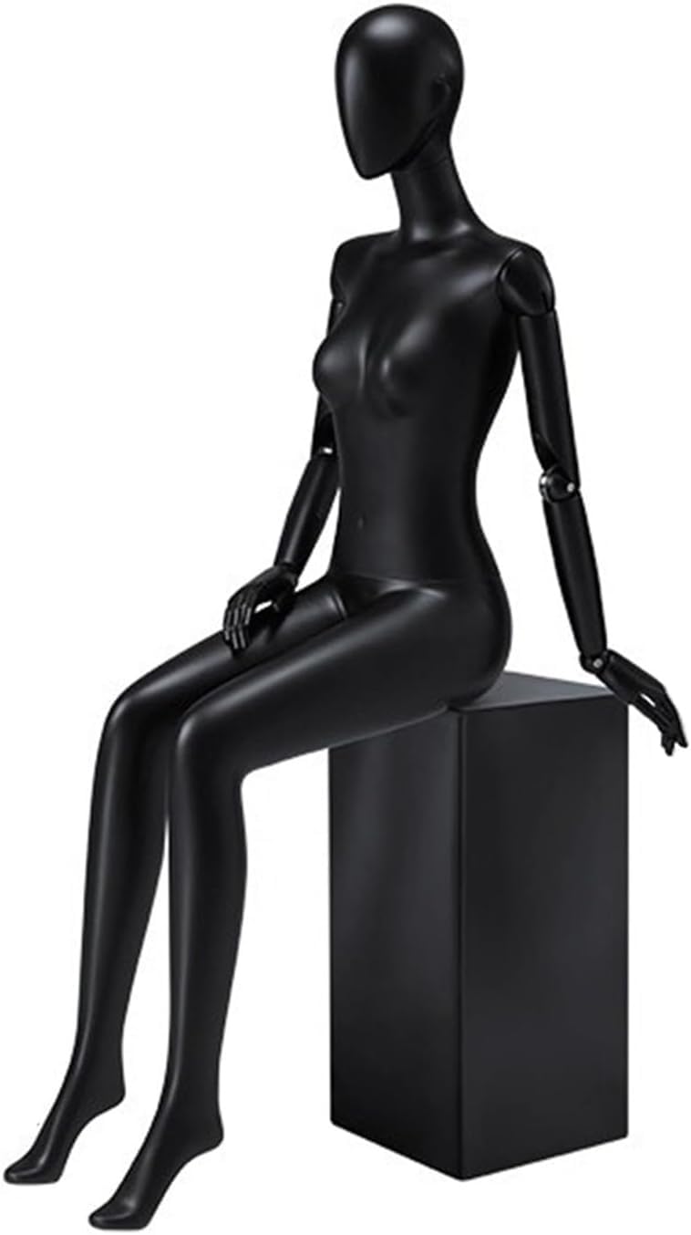 CONGRUI Clothing Store Showcase, Human Retail Mannequins With Stool 61 Inch High Detachable Full Body Manikin Solid Wood