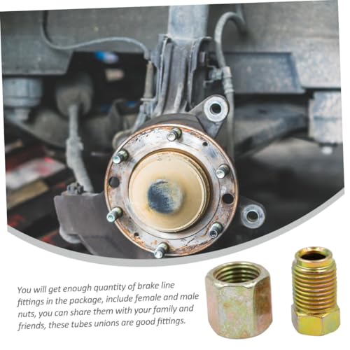 YOSADIER 25セット ブレーキライン継手 高耐久鉄製メッキ刹車管接続具 男性女性エンドユニオン対応 簡単取り付け車両用