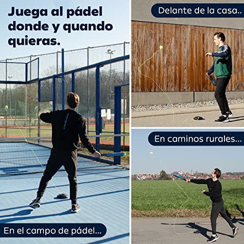 MOVEMATE Entraîneur De Tennis Avec Balle Wilson – Cordon Caoutchouc Résistant – Base Remplissable D’eau – Idéal Jardin, Allée, Court – Avec Vidéos D’exercices