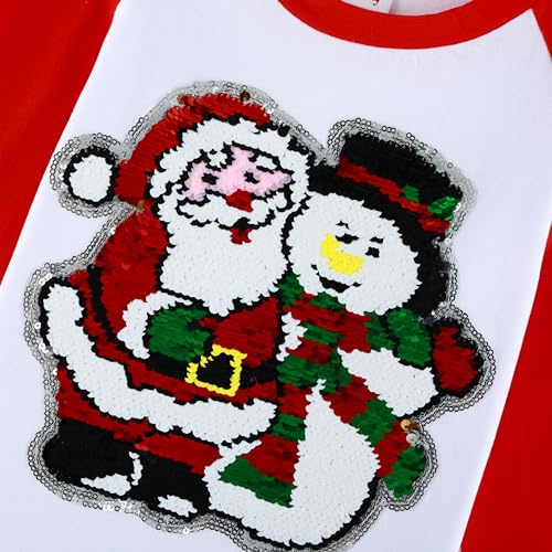 Image of Christmas Shirts for Girls and Boys Flip Sequin Santa Christmas Tree Kids T-Shirt Clothing