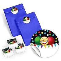 Bowling Party Set 24-tlg - 8 Lesezeichen + 8 Geschenktüten + 8 Aufkleber | Kindergeburtstag
