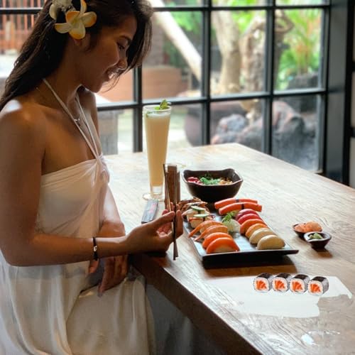 Bandeja para sushi en forma de barco 39x19x5 cm acrílico miniatura 4