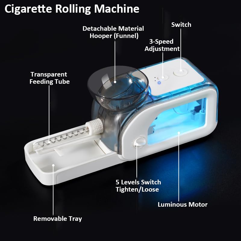Miniatura 3 de Rodillo eléctrico de cigarrillos Inyector de tabaco automático rápido, pantalla LED inteligente de 380 W, motor de alta potencia para hacer