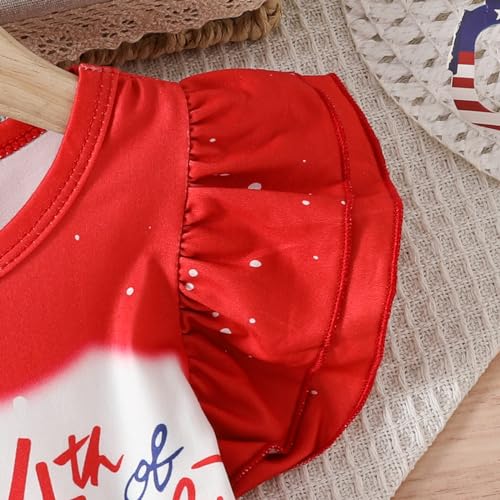 Image of Ayalinggo Fourth Of July Outfit For Kids Girl 4th Of July American Flag Shirt Flare Pant Set Indenpendent Day Summer Clothes