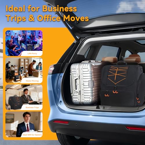 Computer Desktop Mid Tower PC Carrying Case,PC Travel Case Padded Carrying Bag Backpack for ATX/M-ATX Mid-Tower, Portable PC Carrying Bag for PC Chassis, Keyboard, Cables, Mouse and Accessories by ZYZXSMD - Image 7