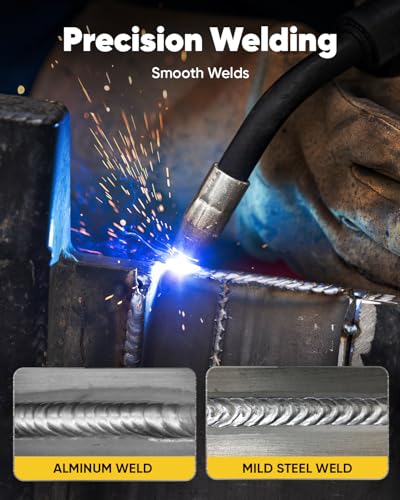 Image of H HZXVOGEN MIG Welder, 250Amp 6 in 1 Gas MIG /Flux Core MIG /Stick /Lift TIG /Spot welding /Spool Gun 110V /220V Aluminum Multi Process Professional Welding Machine with LED Digital Display, 2T /4T