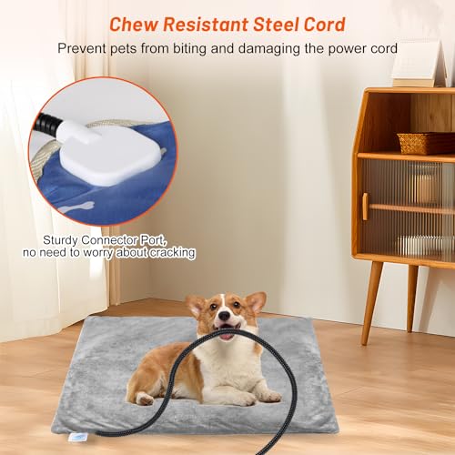 Heated Cat Bed for Indoor Cats, Electric Pet Heating Pad for Dogs Cats with Timer, 9 Level Temperature Cat Heating Pad Waterproof Heated Mat for Puppy Dog Cat (18\" X 18\")