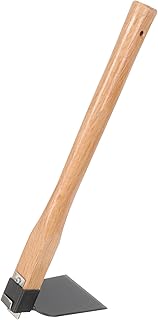 DOITOOL Enxada Triangular De Jardim - Enxada De Paisagismo Em Aço Inoxidável Com Cabo De Madeira - Enxada De Jardim Tradicional Para Adubação Capina Plantio Escavação Nivelamento Do