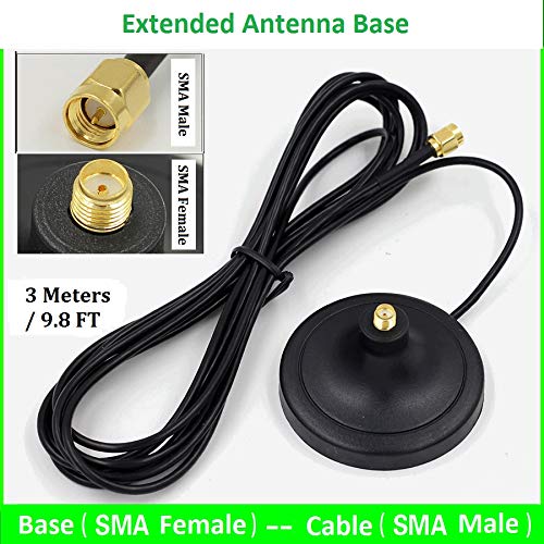 Image of Fookoo 10FT /3Meter Extended Antenna Base Male to Female for Wireless Backup Camera System