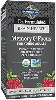 Garden of Life Dr. Formulated Organic Brain Health Memory & Focus for Teens and Young Adults, 60 Count