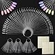 200 Stück Nail Art Tips Ring Stick Klar Nagel Display mit Nummernsticker Nagelspitzen Gelnägel Zubehör für Display und Praxis DIY Nail Art für Nagelstudio und Anfänger (Klar-Rund)