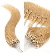 TESS Microring Extensions Echthaar Loop Haarverlängerung 0,5g Remy Human Hair Extensions 100 Strä...