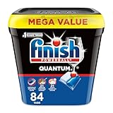 Finish Quantum Dishwasher Pods, No Pre-Rinse Dishwasher Detergent Soap Removes 24HR Dried-On Stain and Grease, Leaving a Virtually Spotless Shine, 84 Count