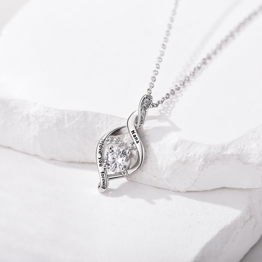 Nana Gifts for Birthday, Infinity Heart Necklaces for Women Mothers Day Christmas Jewelry Gifts for Nana Grandma - Image 5