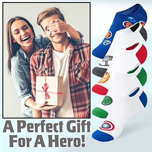 Marvel Mens Socks Summer Anti Slip Invisible Socks for Men 5 Pack2