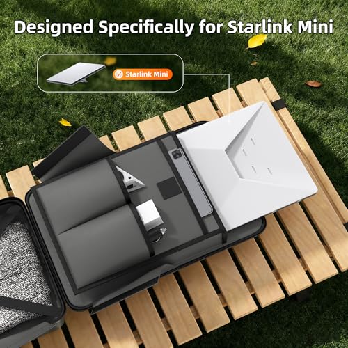 Image of DAIERTEK Starlink Mini Backpack Waterproof Starlink Mini Bag with TSA Combination Lock and Charging Port, Smaller Size, Grey