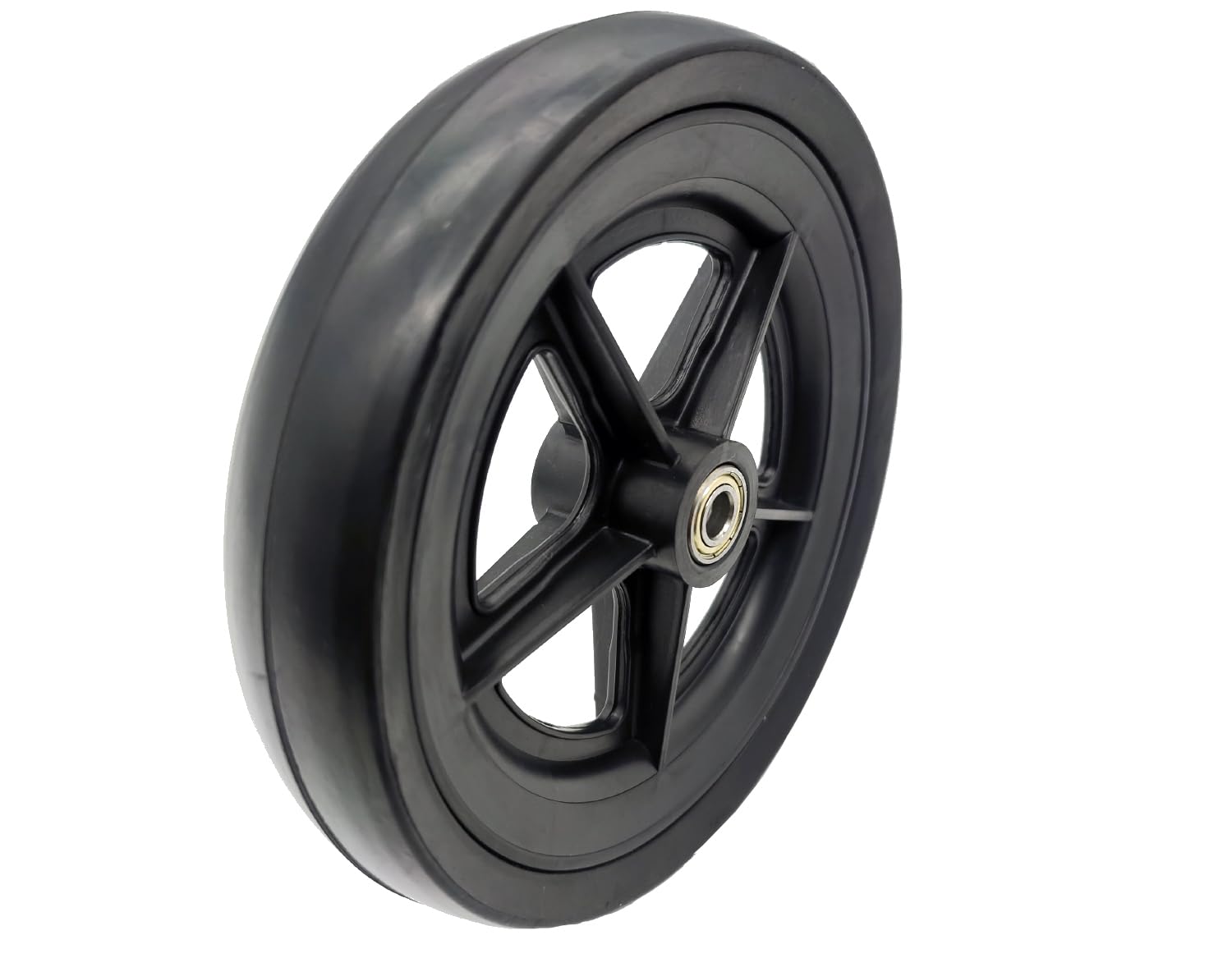 Economy Knee Scooter Steerable Knee Walker replacement wheel,7.5"(190mm) Caster Wheel For ECONOMY,Economy 7.5" Replacement Wheel,Front or Rear Wheel Assembly,With bearings,Eco-Wheel_KWPART(1Ea,Black)