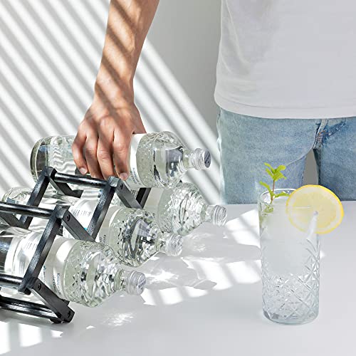 Navaris Estante para almacenar Botellas de Vino - Botellero pequeño de bambú para 5X Botella - Estantería pequeña Plegable - Soporte para vinos - imagen 4