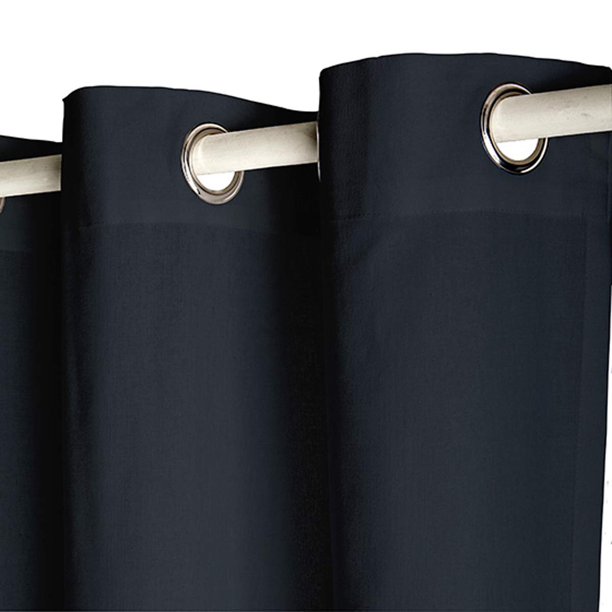 TODAY 257348 Polyester Blackout Curtain - 140 x 260 cm, Cotton, Réglisse/Noir, 140x250 cm, W 55.1" x L 98.4" (1 Panels)
