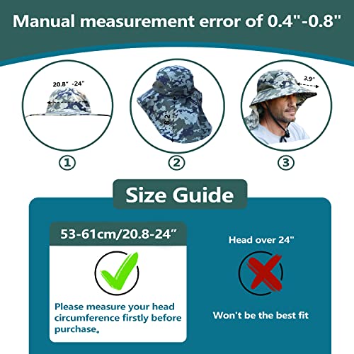 Image of Solaris Sun Hat with Neck Flap, UPF 50 Sun Protection Lightweight Sun Cap for Men Women, Wide Brim Hat for Fishing Hiking