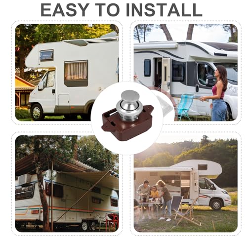 Serrure à bouton-poussoir antibruit pour bloquer les portes de placard en camping-car - 6