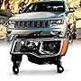 AKKON - Fits 2017-2021 Jeep Grand Cherokee SUV [Halogen Type] Projector Chrome Interior Headlight Driver Left Side Replacement