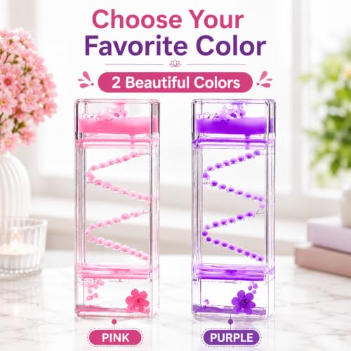 Image of TASMAX Liquid Motion Timer Hourglass Stress Relief Toys Bubbler Sensory Toys Anxiety Relief Toys Adults Acrylic Calm Desk Toy for Kids & Adults, Home & Office Decor Pack of 1 Desk Toys