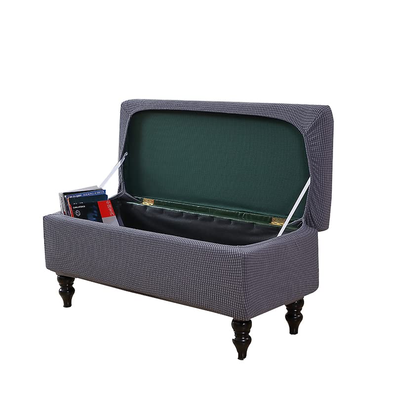 Image of FUANGUI Ottoman Cover Stretch Storage Ottoman Bench Slipcover Printed Folding Storage Bench Ottoman Cover Footrest Stool Slipcover Footstool Protector Cover with Elastic Bottom,Medium