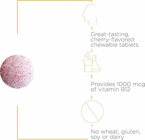 Miniatura 3 de Integrative Therapeutics B-12 Active vitamina B12 apoya la función nerviosa sabor a cereza 30 tabletas masticables - Paquete de 2