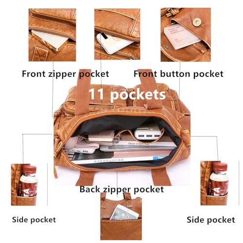 Image of Hobo Handbag and Purses for Women,Top Handle Satchel Purse Tote Shoulder Bags Faux Leather for Ladies