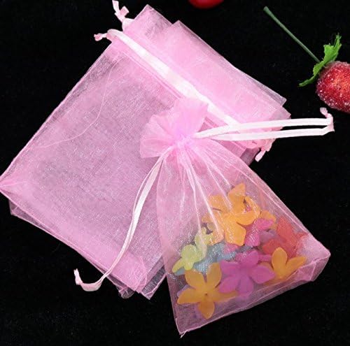 Wedding Favour Jewellery Pouches, Organza, pink, 100-Piece