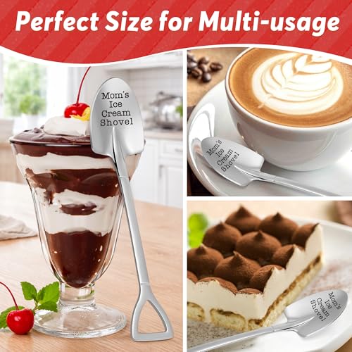 Birthday Gifts for Mom, Mom Gifts from Daughter/Son, Funny Mom's Ice Cream Shovel Spoon for Mama Mommy Mother-in-law Gift Mothers Day Presents, Engraved Spoon Gift for Ice Cream Lover — view 3